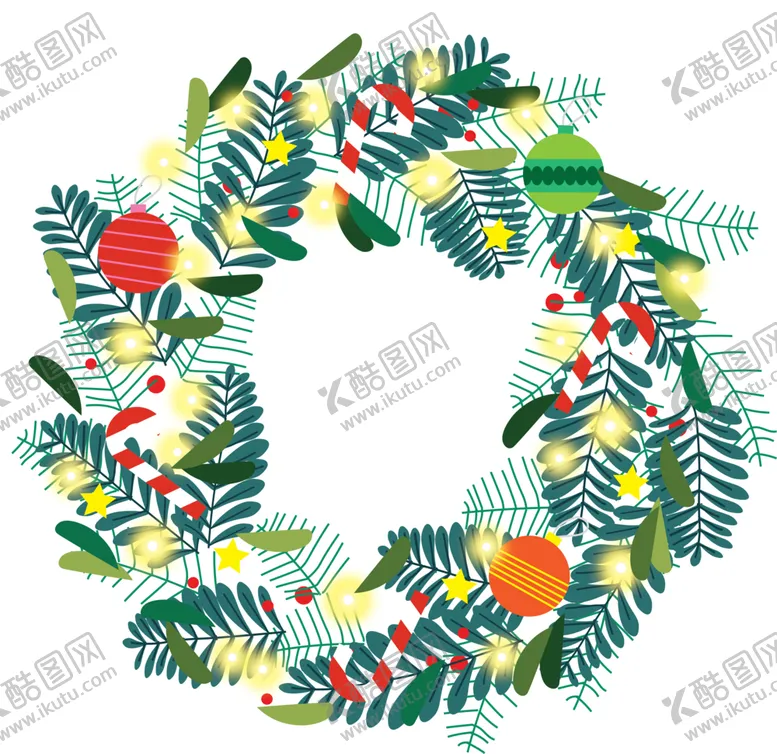 编号：45736802061316238873【酷图网】源文件下载-圣诞花环免抠图 