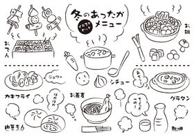 手绘日式美食简笔画元素