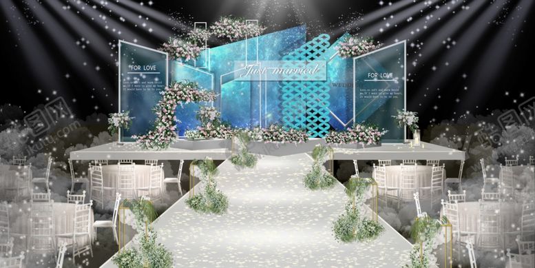 编号：95991309250205213996【酷图网】源文件下载-蓝色婚礼