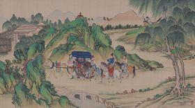 红楼梦场景精美工笔画