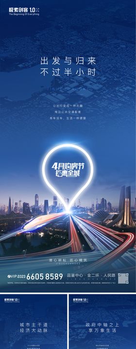 地产交通价值点配套系列海报