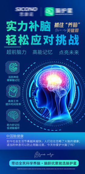 脑部脑健康脑抗衰海报