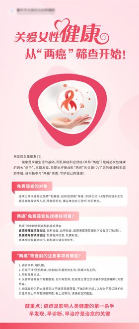 关爱女性健康医疗知识科普海报