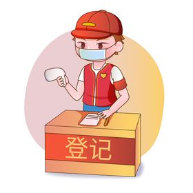 简约创意站立戴口罩男医生