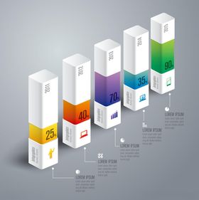 多彩柱状信息图表展示