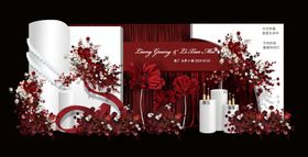 红色婚礼红色花艺红色订婚宴