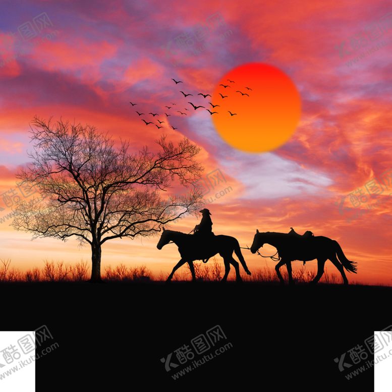 编号：96190909221637343198【酷图网】源文件下载-北欧简约草原剪影意境圆形装饰画