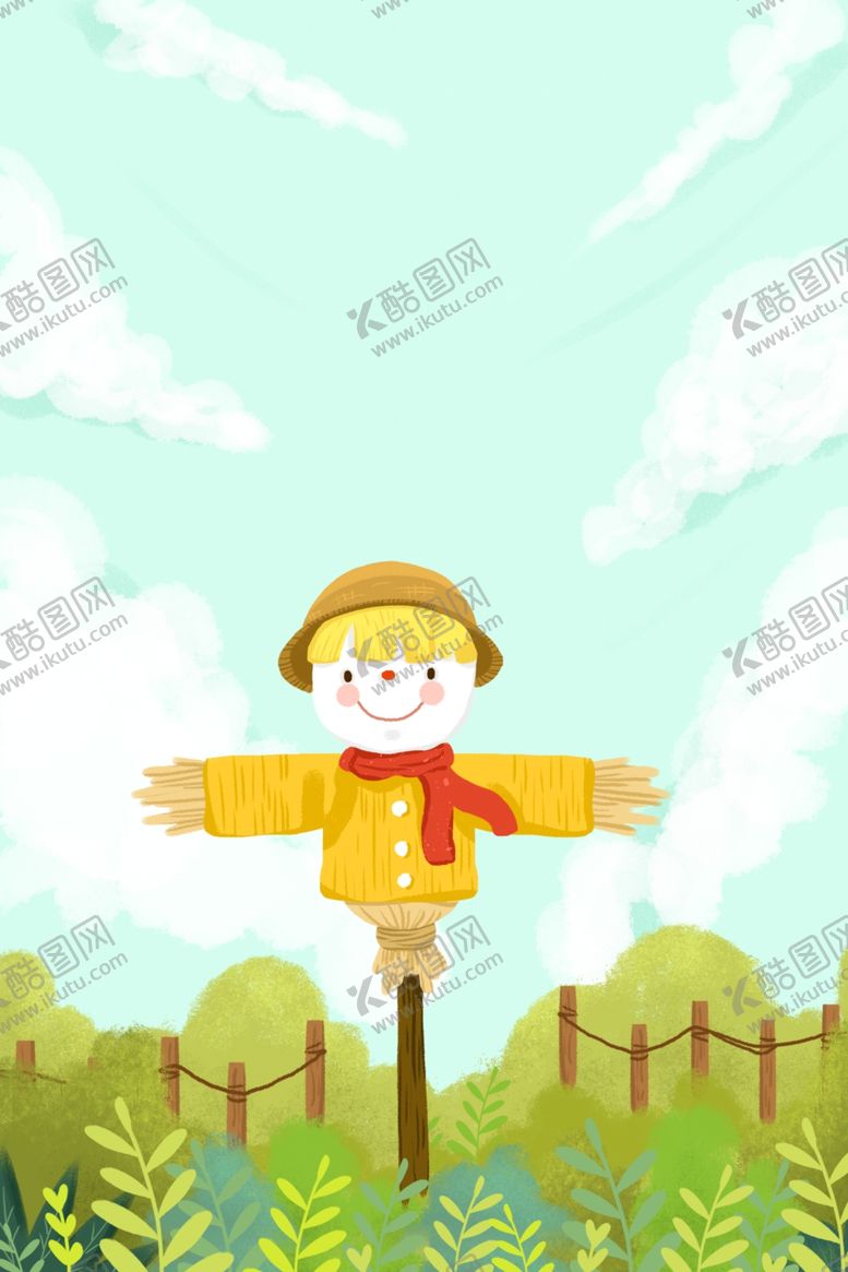 编号：45243210131216231820【酷图网】源文件下载-卡通稻草人背景