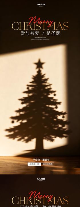 圣诞节简约倒影海报
