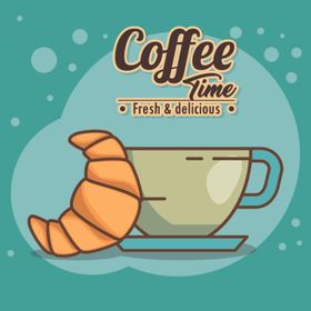 复古下午茶点心咖啡插画