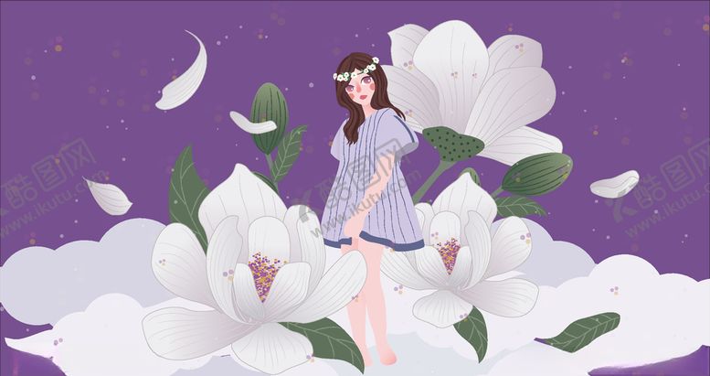 编号：25606009190337418429【酷图网】源文件下载-玉兰花插画