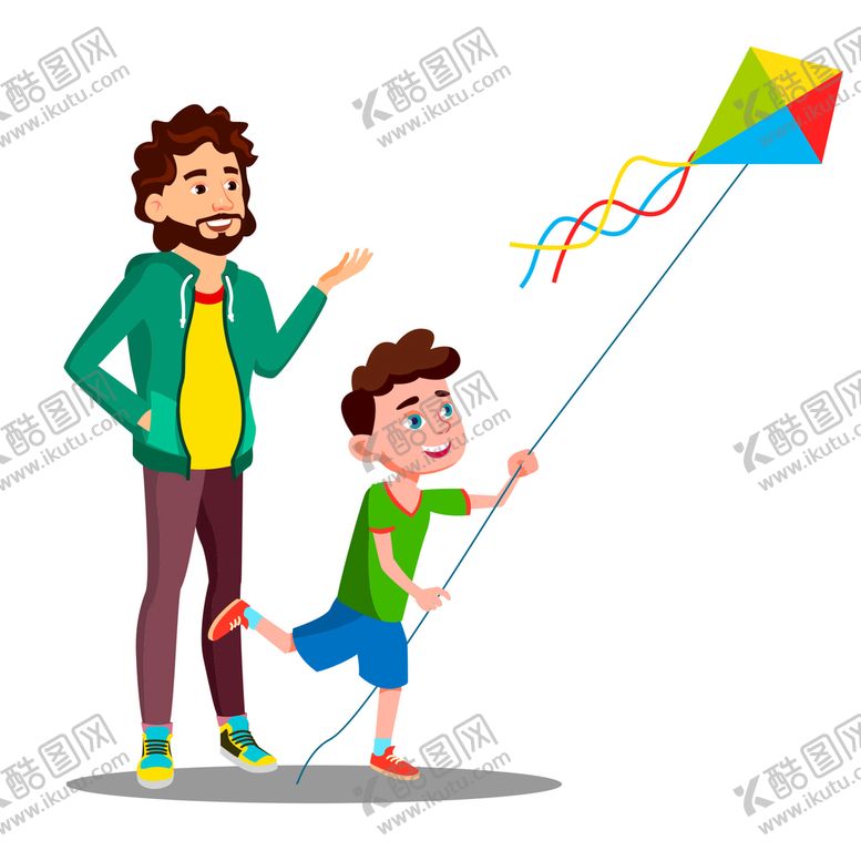 编号：64730510031112344026【酷图网】源文件下载-放风筝