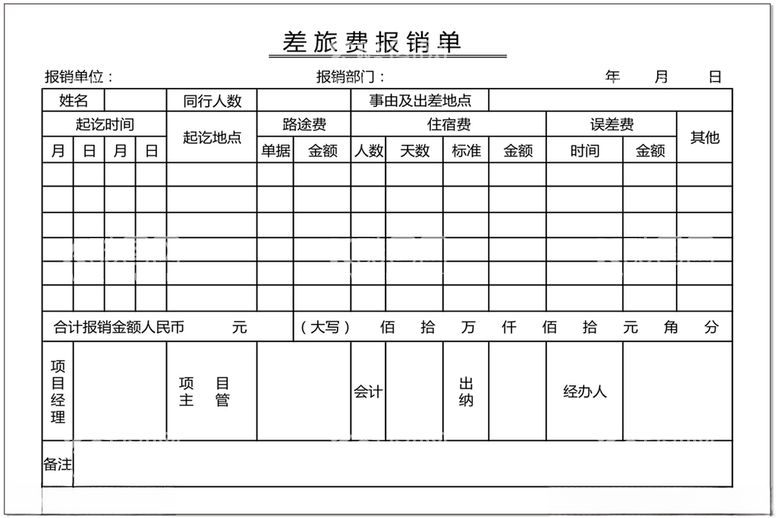 编号：98028512160044034902【酷图网】源文件下载-报销单