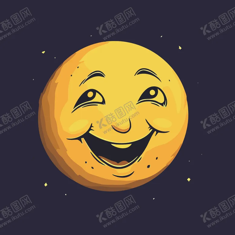 编号：13648702042251542643【酷图网】源文件下载-可爱月亮卡通绘画儿童插画