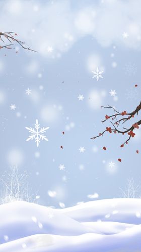 大雪背景下简约花
