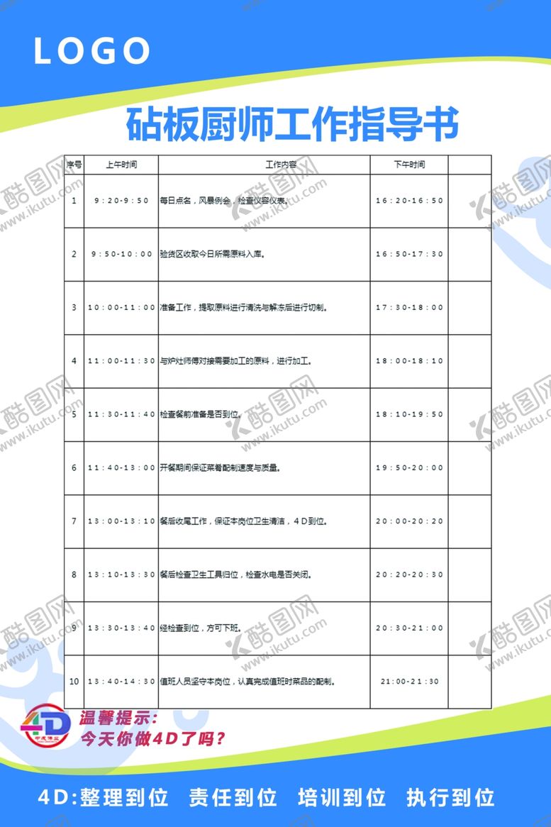 编号：64255801270000227804【酷图网】源文件下载-砧板厨师工作指导书