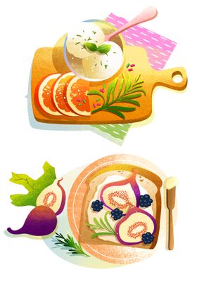  地方特色美食        餐饮插画人物插画设计