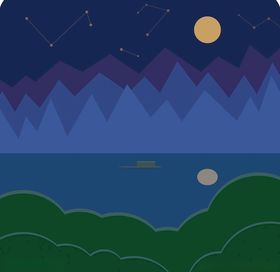 山湖月夜
