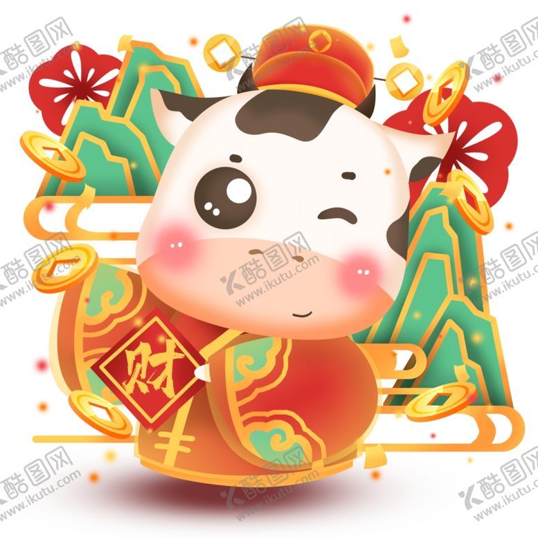 编号：36103010061142238954【酷图网】源文件下载-2021金牛送福牛年