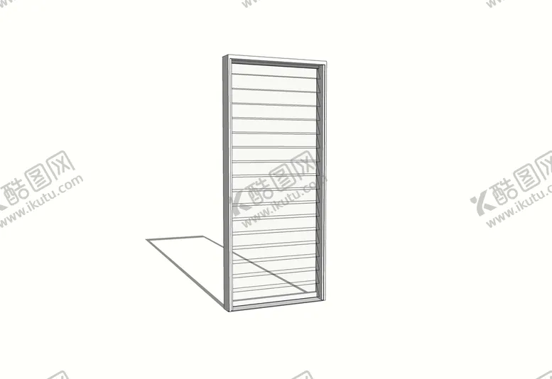 编号：97165301291425565104【酷图网】源文件下载-条纹遮阳落地窗模型