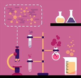 矢量卡通科学实验