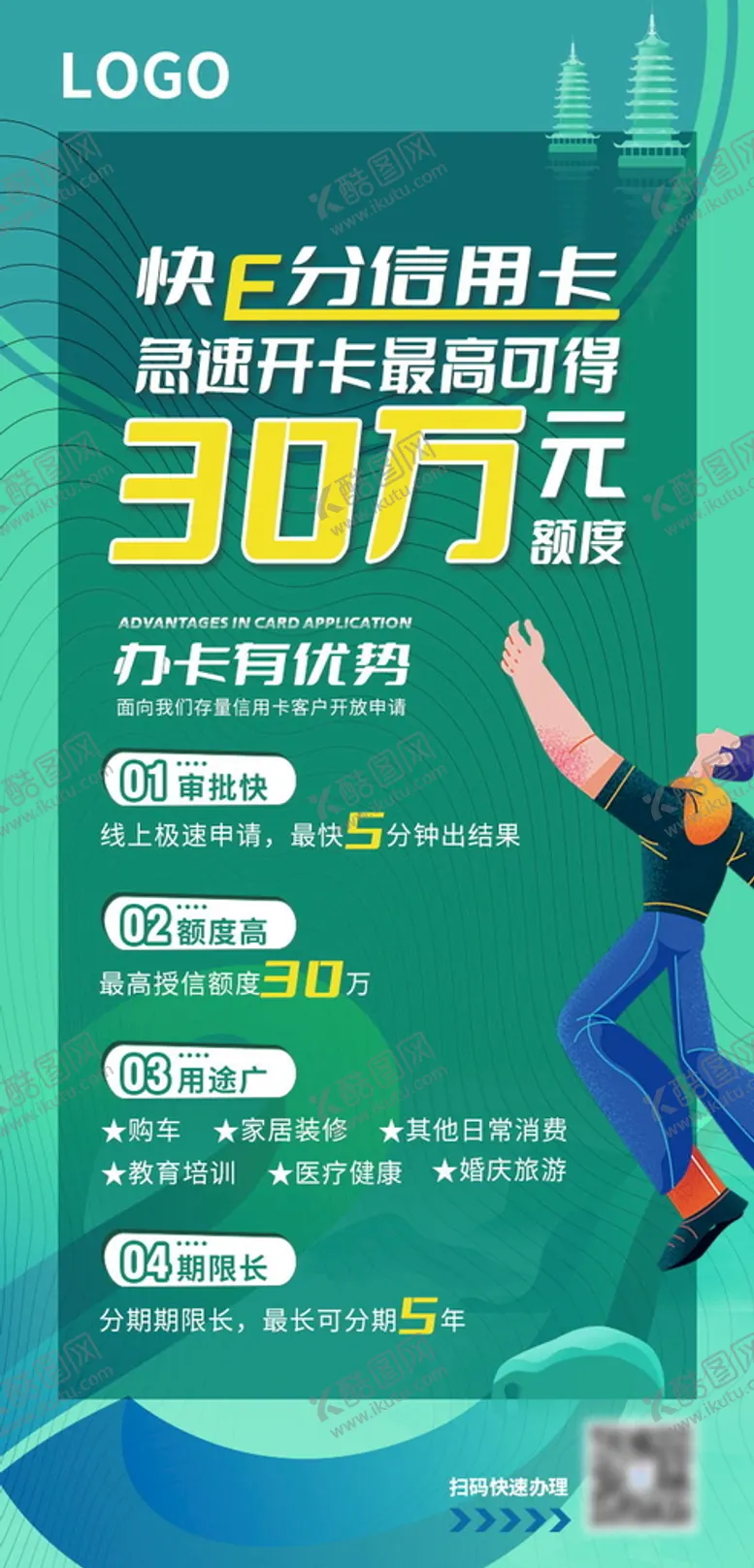 编号：56748909130243264913【酷图网】源文件下载-信用卡办卡活动海报开卡银行