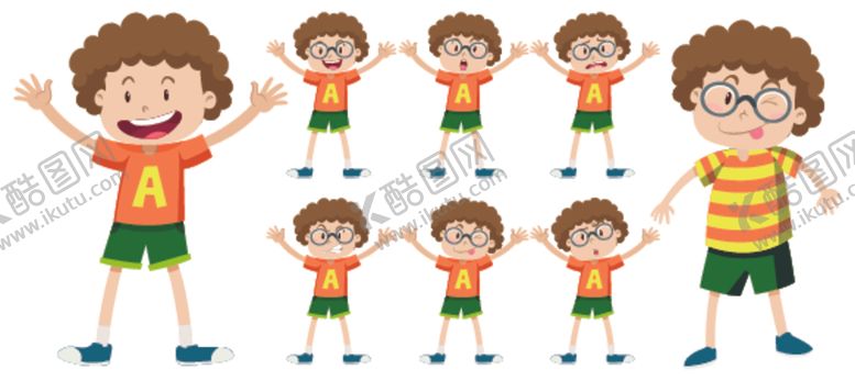 编号：92695610040641216216【酷图网】源文件下载-男孩表情设计