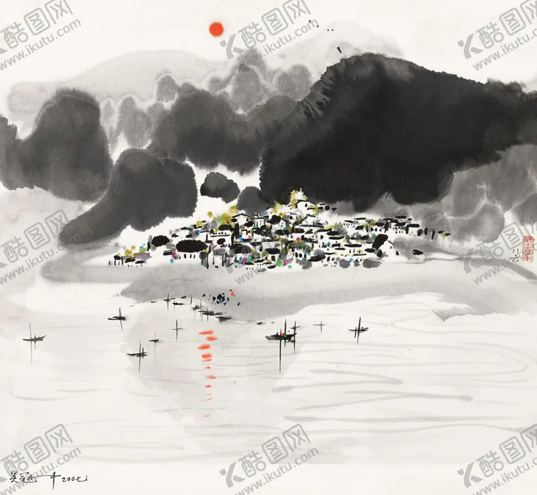 编号：18127705030214185202【酷图网】源文件下载-中国风水墨风景国画