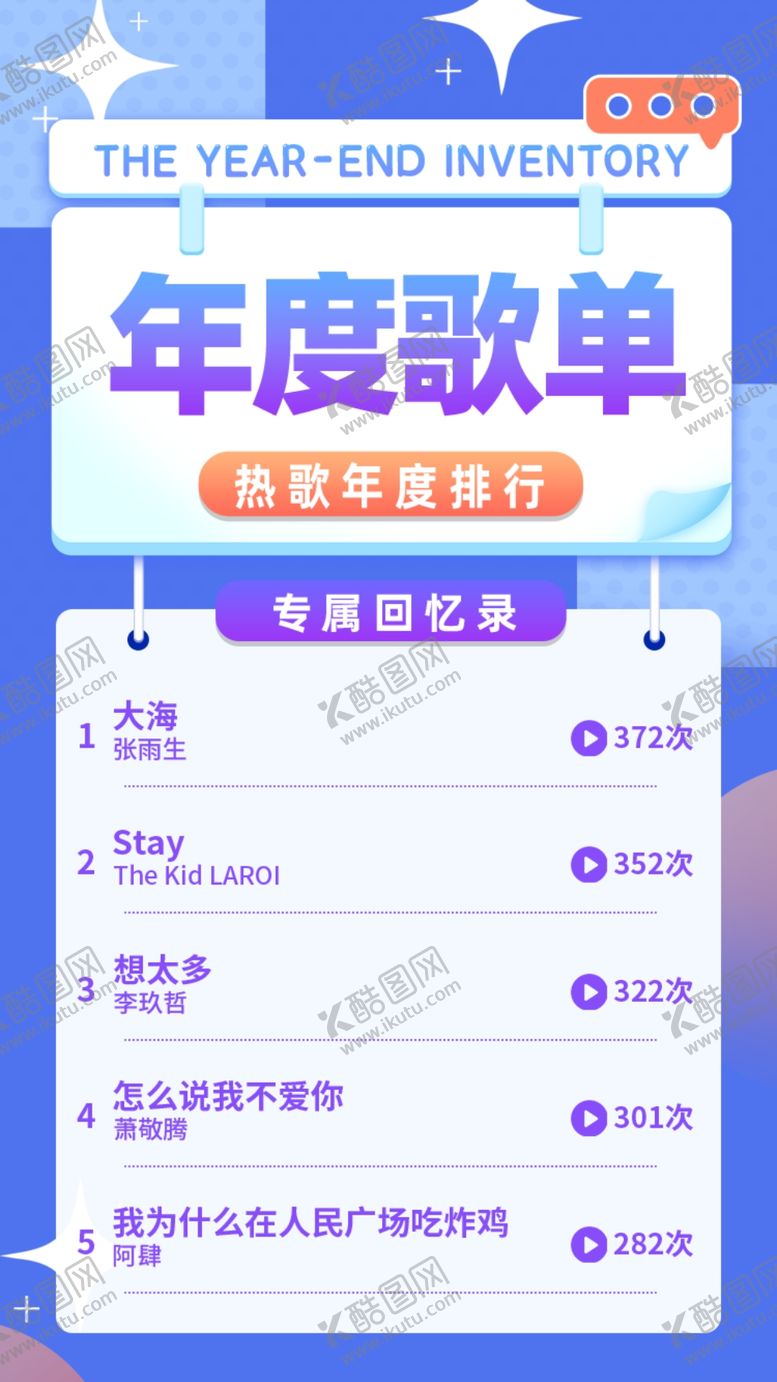 编号：98637109210217026305【酷图网】源文件下载-年度歌单