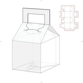 手绘矢量图包装盒线稿平面立体结