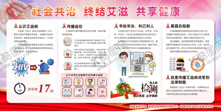 编号：48647211021257343176【酷图网】源文件下载-终结艾滋共享健康宣传栏