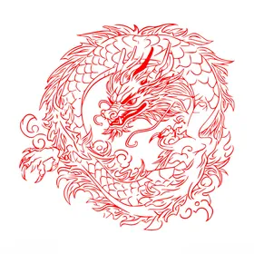 卡通龙动画头矢量动漫