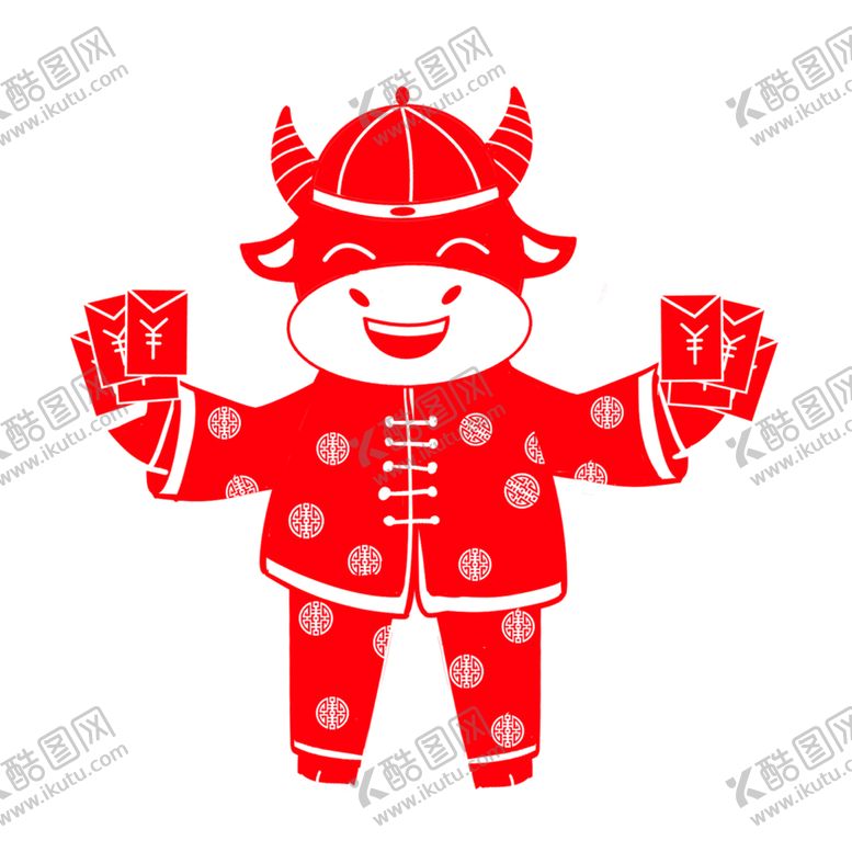 编号：38113806180319447037【酷图网】源文件下载-牛年剪纸