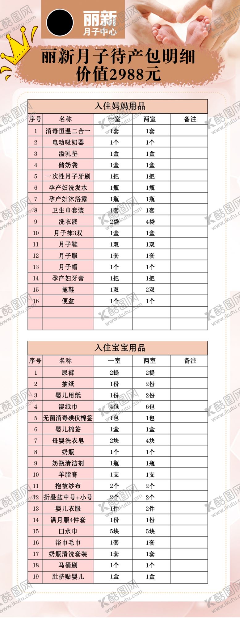 编号：71976602172317454190【酷图网】源文件下载-产后服务明细