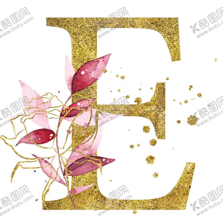 编号：99149810242147008361【酷图网】源文件下载-手绘水彩花卉英文字母logo