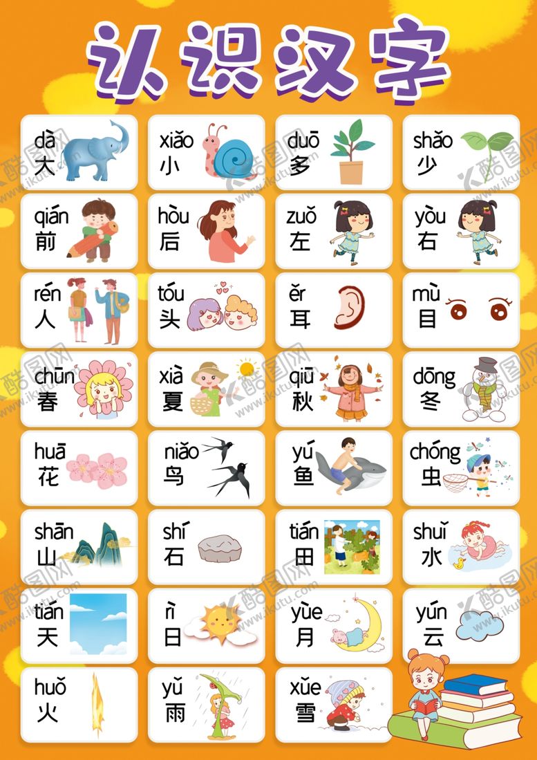 编号：56570801310533191622【酷图网】源文件下载-认识汉字  