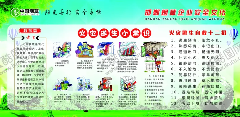 编号：75257910110907366311【酷图网】源文件下载-火灾逃生小常识