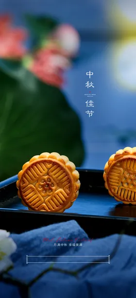 中秋节背景促销欢度