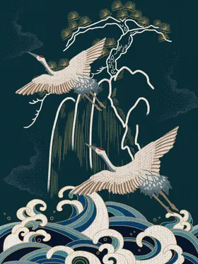 中国风插画图案底图海报广告
