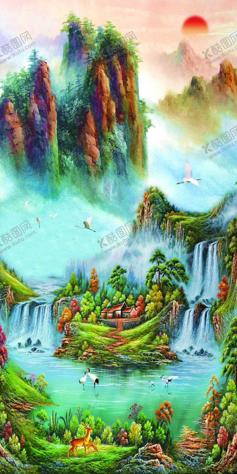 编号：83045411010343208359【酷图网】源文件下载-八方聚财玄关画