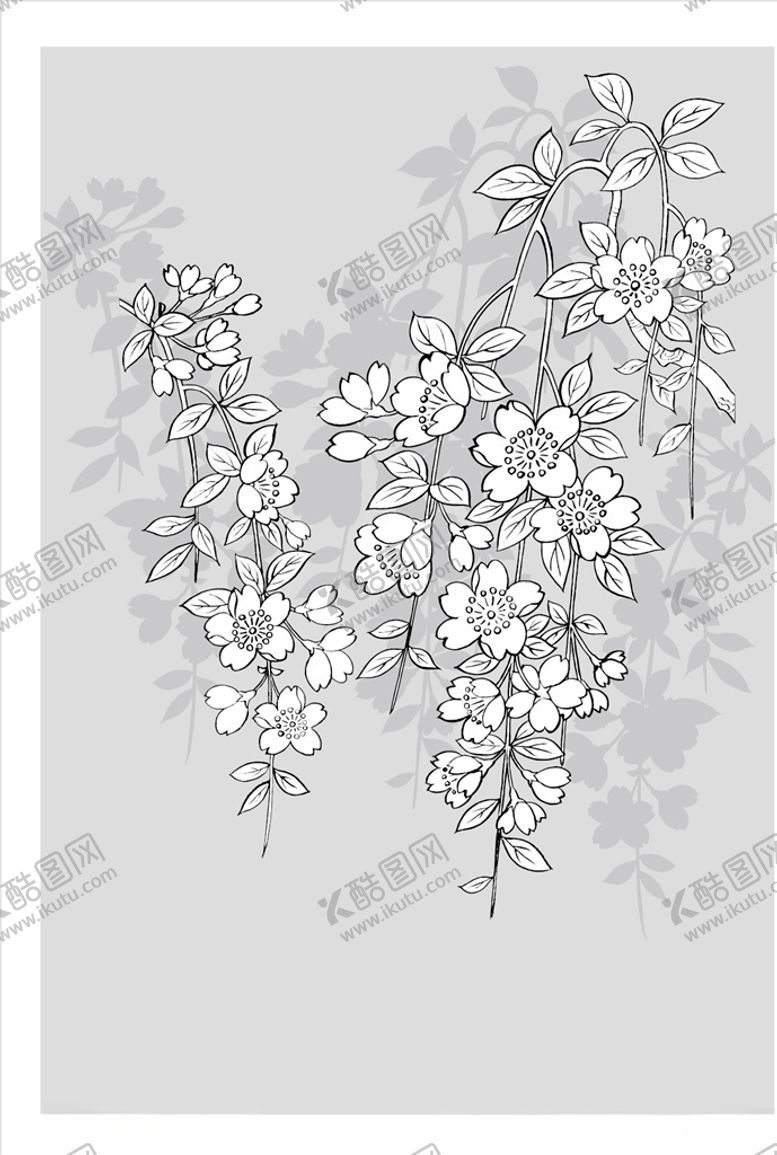 编号：94652810292327137528【酷图网】源文件下载-线描花朵