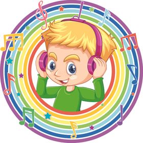卡通儿童手绘人物快乐生活