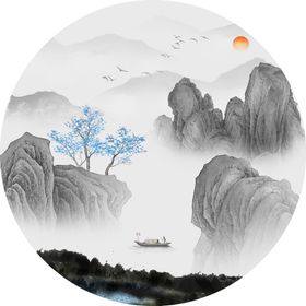 新中式水墨山水装饰画