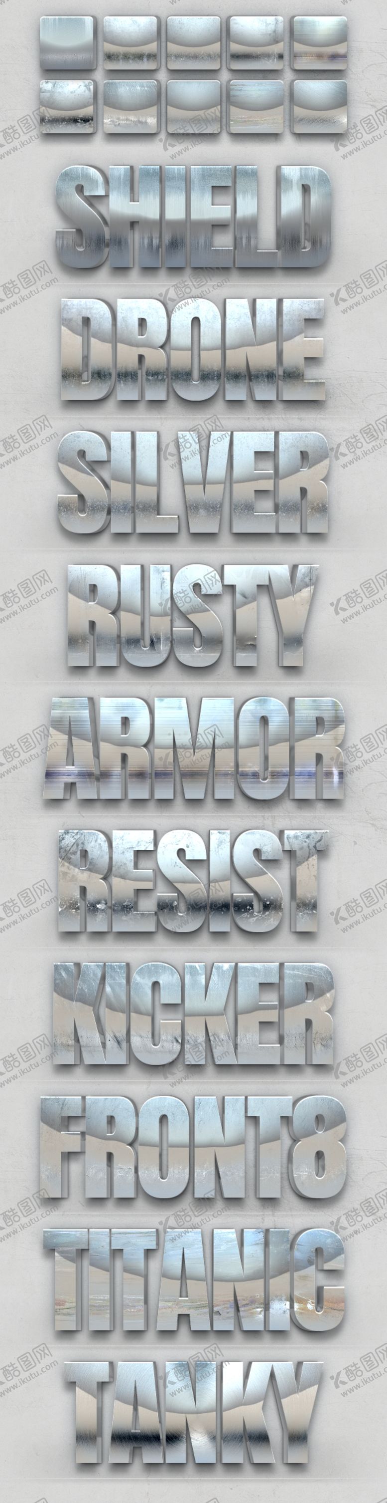 编号：68266109221821247823【酷图网】源文件下载-立体可替换psd金属字