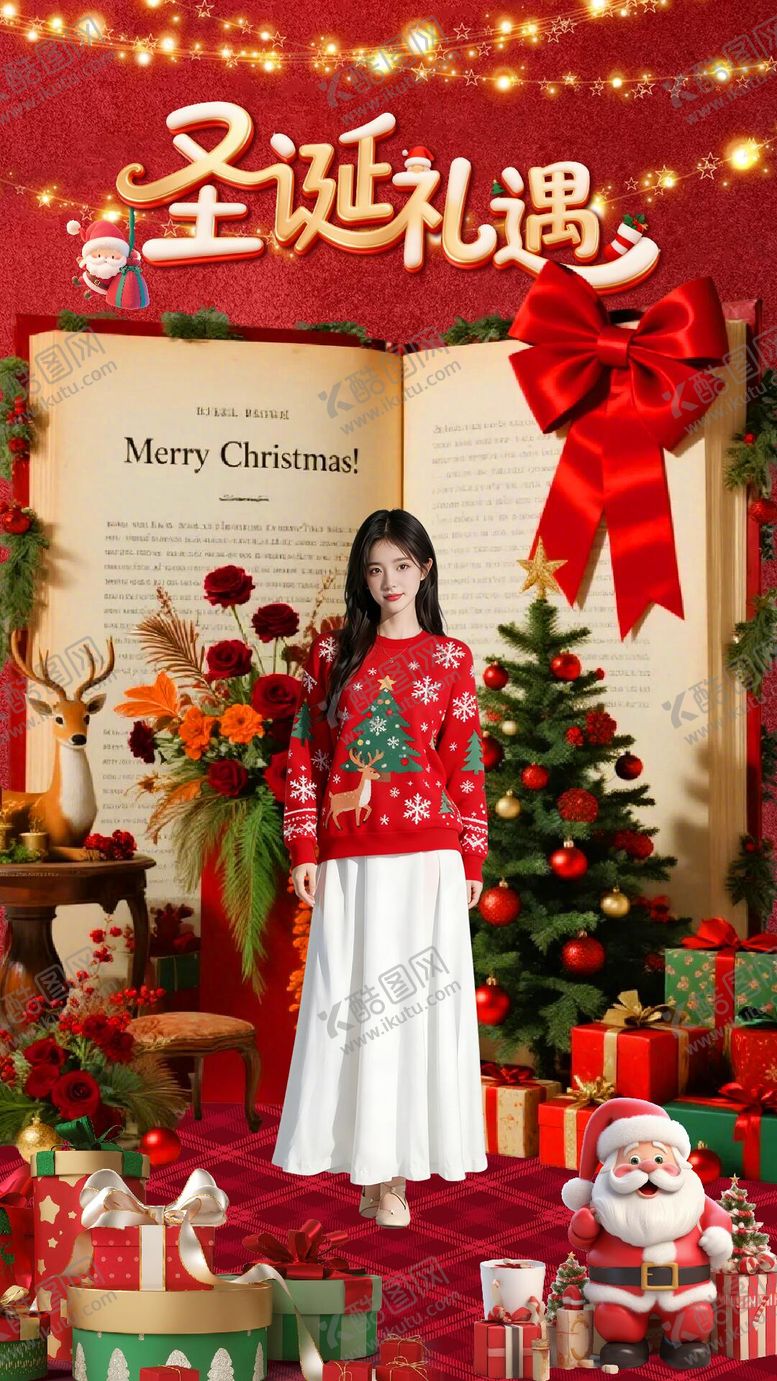 编号：83466411240212111737【酷图网】源文件下载-圣诞节礼遇季直播间贴片背景海报