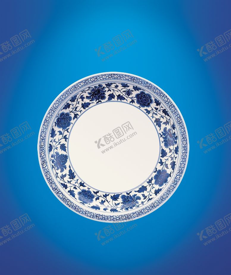 编号：10694510210102305619【酷图网】源文件下载-青花瓷盘