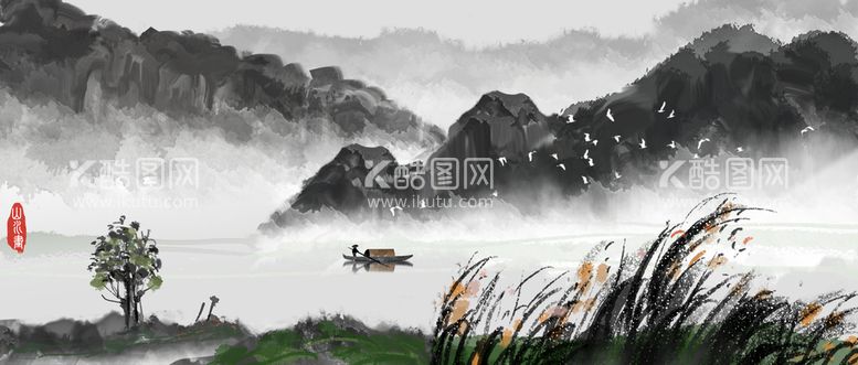 编号：87024110091324244017【酷图网】源文件下载-山水画 