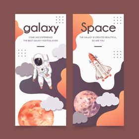太空宇航员主题卡片