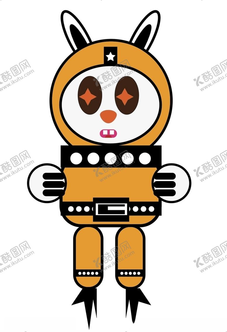 编号：30095603241305058417【酷图网】源文件下载-可爱卡通兔子宇航员手绘插画