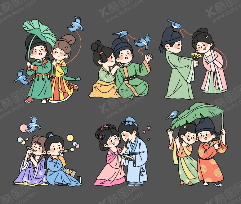 编号：30173002180447516557【酷图网】源文件下载-古装情侣